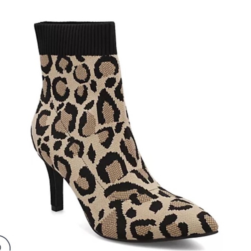 MIA Black and Tan Leopard Heeled Boots